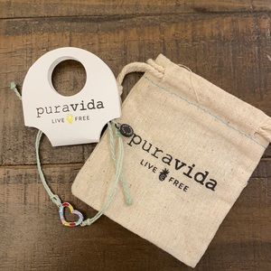 PURA VIDA Bracelet Rainbow Heart Silver
